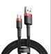 Кабель Baseus Cafule Cable USB for Type-C 3 A 1 м Red/Black (CATKLF-B91) 001 фото 1