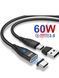 Магнитный кабель Type-C to Type-C PD 60W (20V/3А) + адаптер USB-A FAST CHARGING 3.0 передача данных для ноутбуков смартфонов планшетов длина 1.0м black 005 фото 1