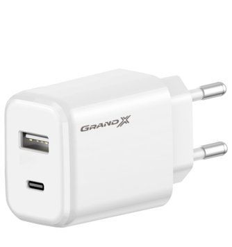 Сетевое зарядное устройство Grand-X CH-890 USB-A QC4.0 USB-C PD3.0 20W White 030 фото
